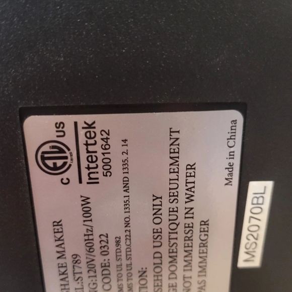 Ovente Electric Milkshake Maker Model MS2070BL New No Box - Picture 9 of 10